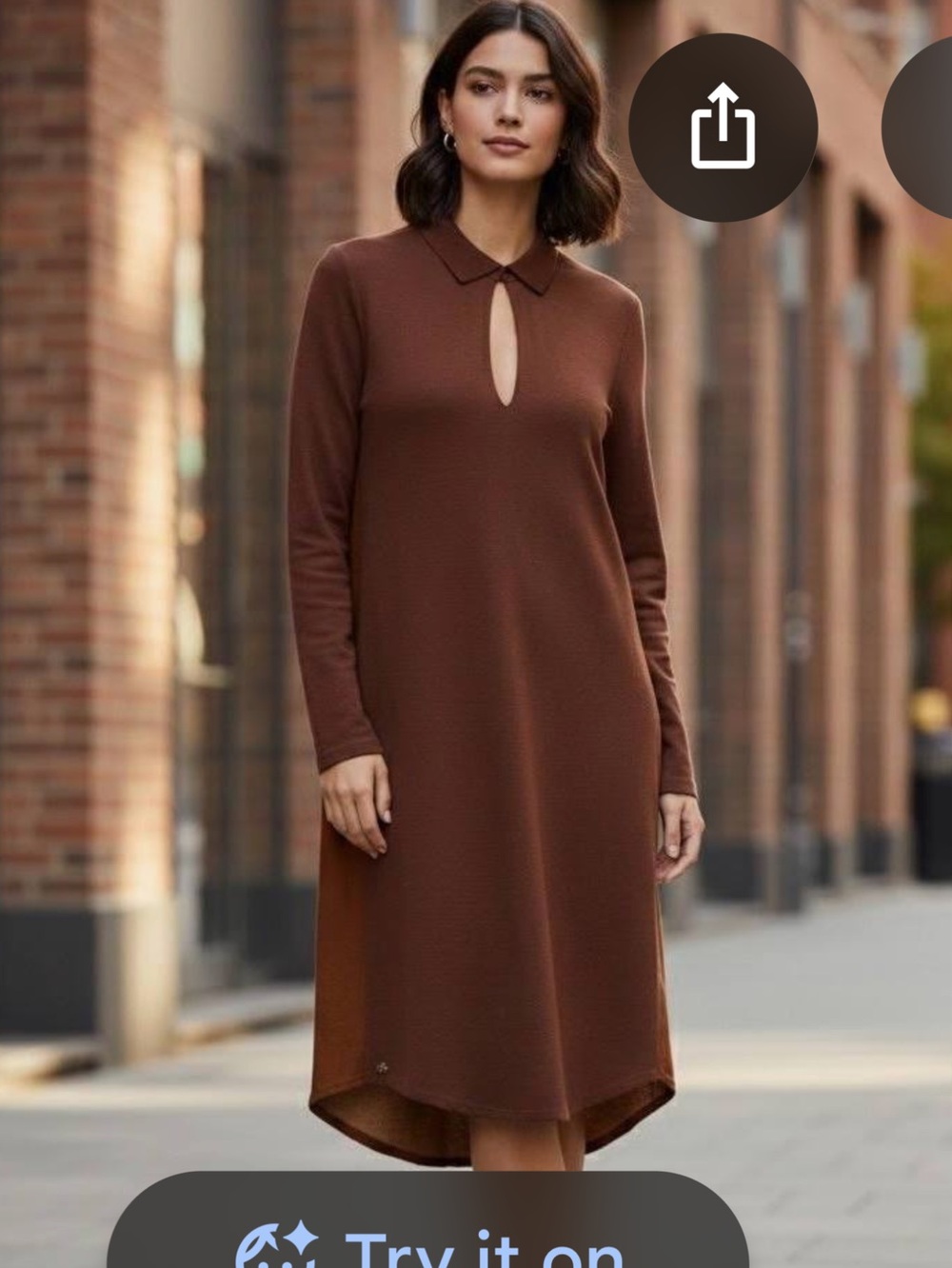 Lacoste Wool blend long sleeve knit polo dress